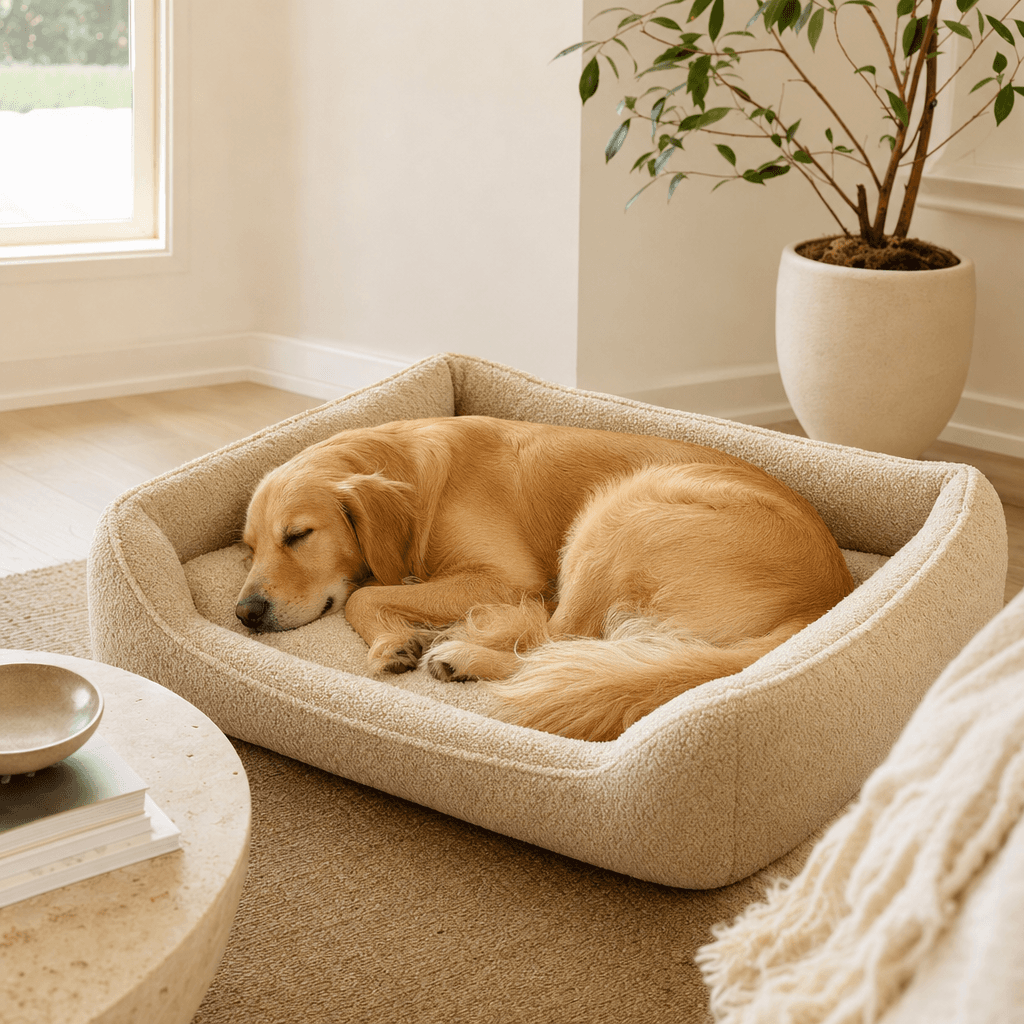Dog asleep in the Cloud Lounger